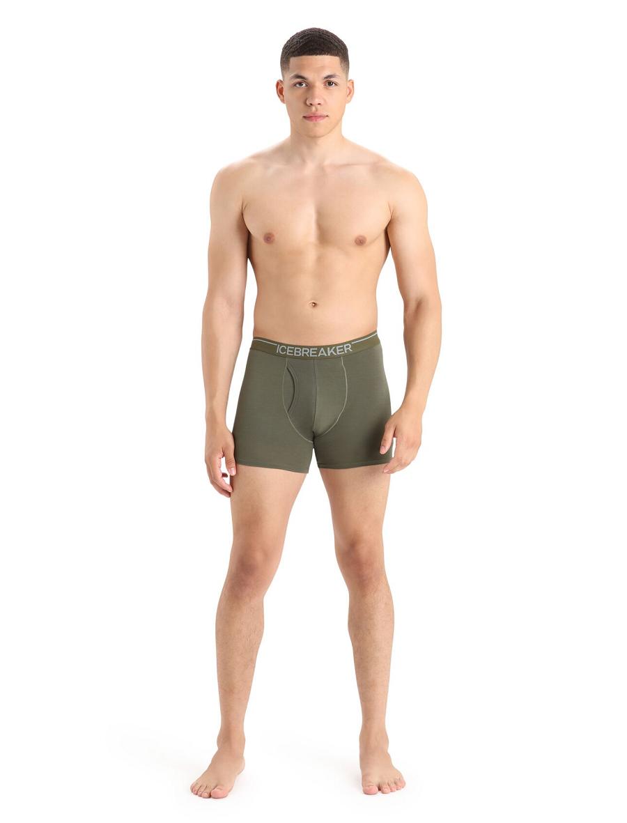 Icebreaker Merino Anatomica Boxers With Fly Miesten Alusvaatteet Oliivinvihreä | FI 1305AHKP